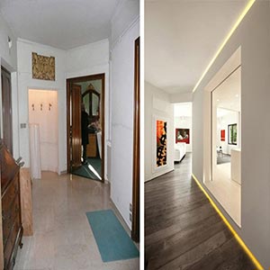 تصاویر قبل و بعد بازسازی داخلی آپارتمان